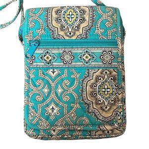 Vera Bradley Totally Turq Mini Hipster Crossbody Purse Bag Quilted Boho Western